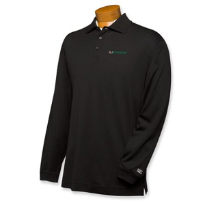 Miami Hurricanes B&T CB DryTec LS Championship Polo - Black